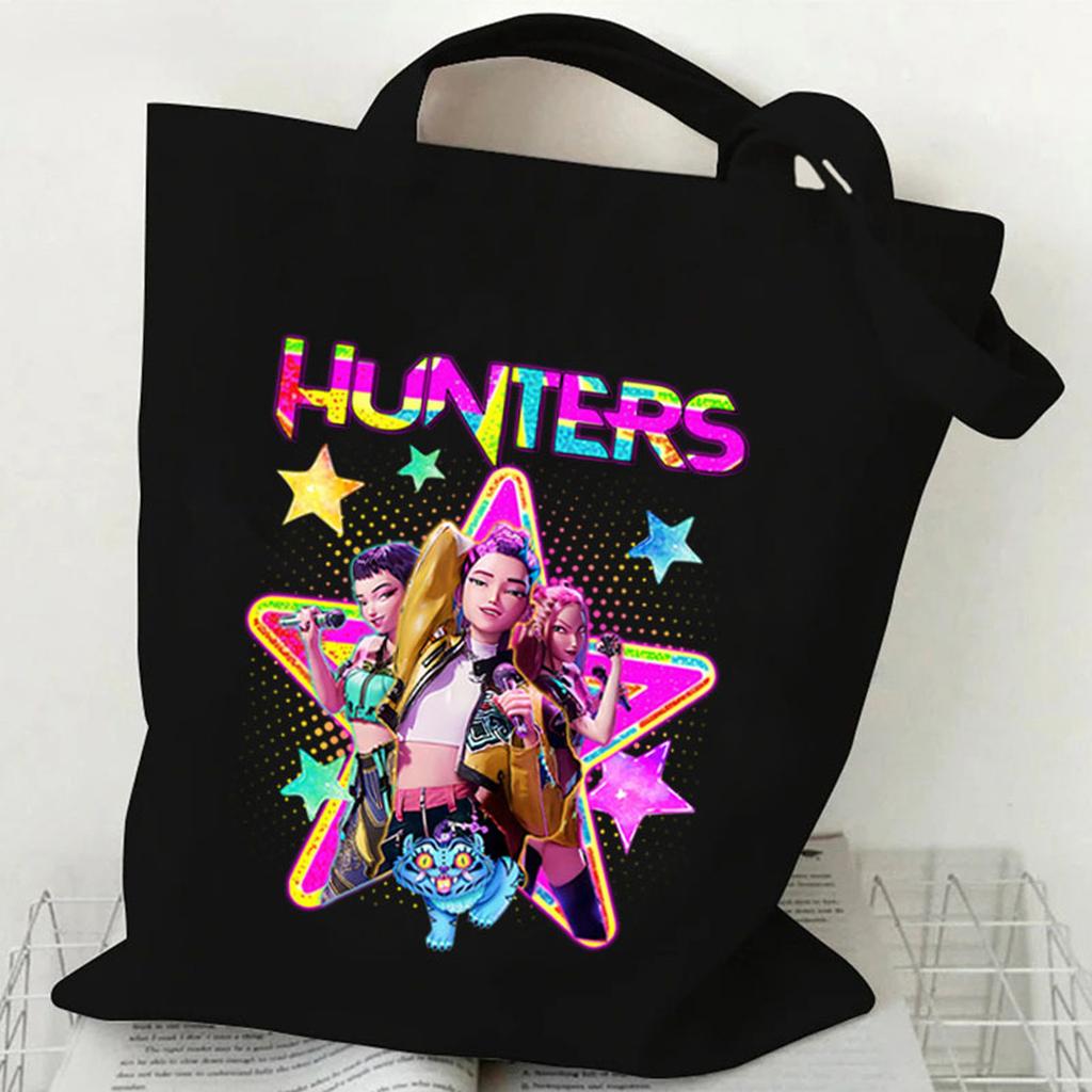 Hunters Surrounding Printed Canvas Shopping Tote Bag With Large Capacity