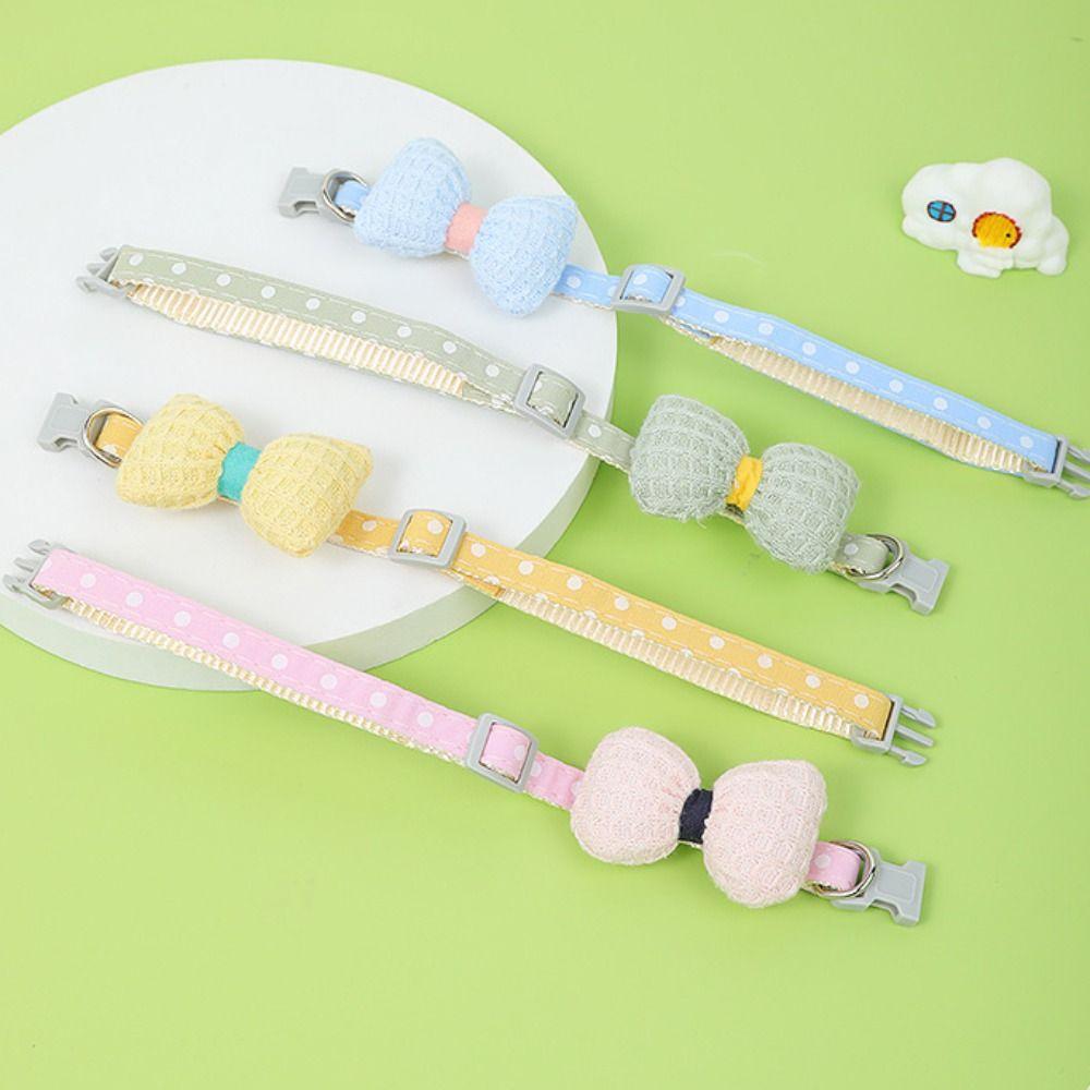 Cute Bow Pet Collar Adjustable Safety Puppy Neck Strap Delicate Candy Color Pet Accessories Pet