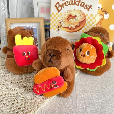 Bolsa Colgante de Muñeca Caricatura Papas Fritas Hot Dog Capibara Comida Hamburguesa Muñeca Capibara Regalo 1 de Junio