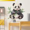 Painted Bamboo Panda Wall Stickers, Self-Adhesive Decor for Bedroom Living Room Entryway Dorm Room Decoration