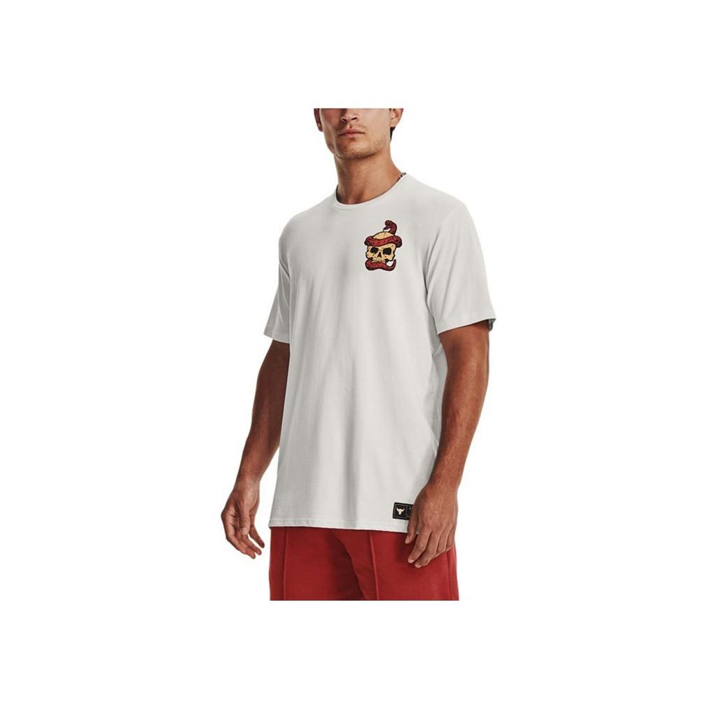 Under Armour Tréninkové tričko s potiskem lebky Johnson Series Pánské topy Bílé 1380854-114