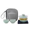 Portable Celadon Travel Teacup Tea Set Small Set Glass Outdoor One Pot Three Cups Ceramic Express Cup Brewing Teapot