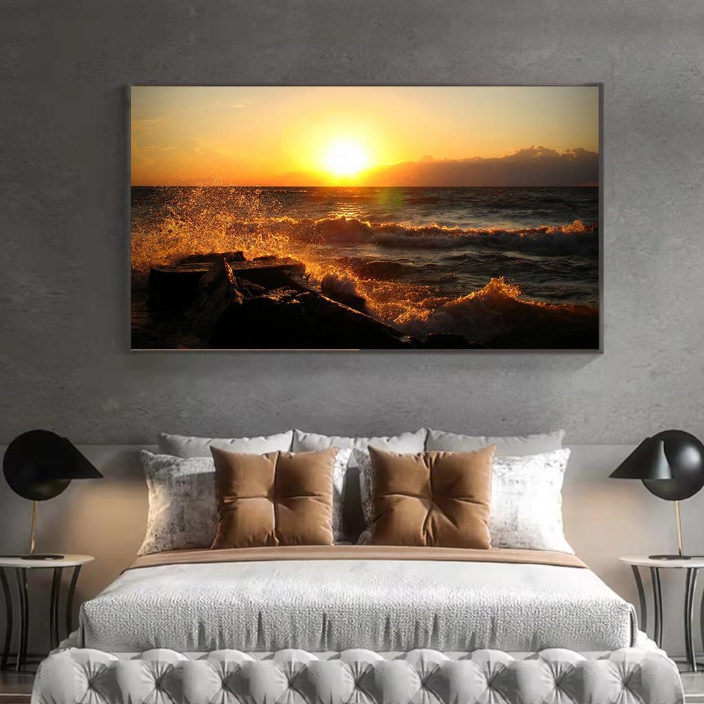Impression Sur Toile – Paysage De Plage Coucher De Soleil – Océan Art Mural