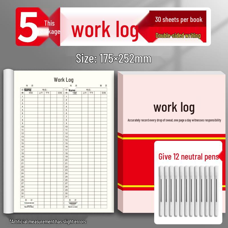 Sijin 2025 Employee Attendance & Work Record Book - 31-Day Temporary Worker Sign-In Register
