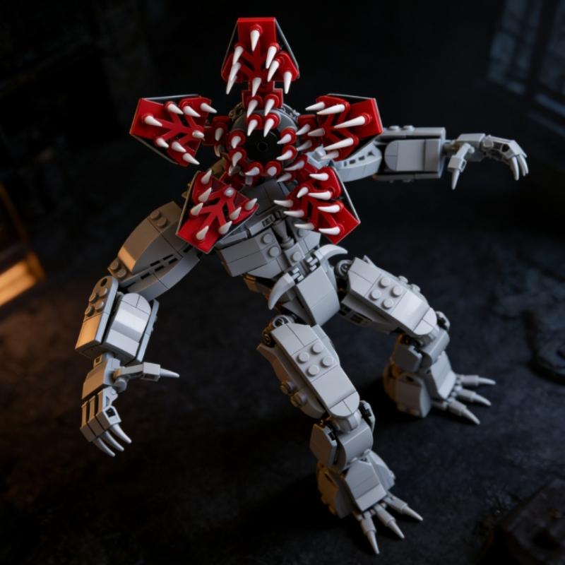 New Hit Tv Inspired Giant Carnivorous Plant Vecna Demogorgon Building Blocks 3D Stereo Assembly Model Creative Toy Decor