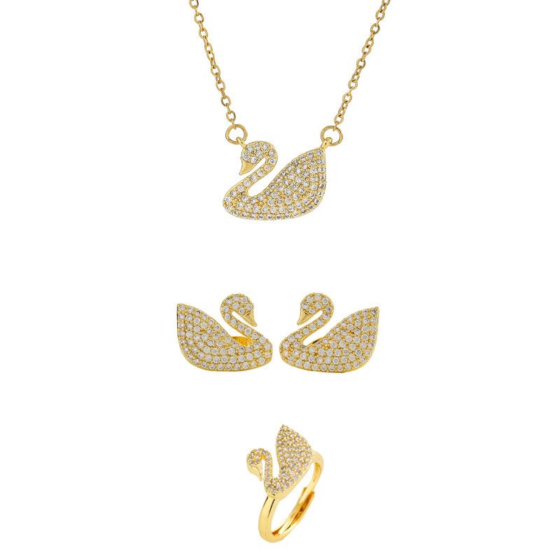 

Роскошные ювелирные изделия для невесты, арабские подвески Love Swan, ожерелья, серьги, браслеты, наборы, вечеринка, индийские свадебные подарки