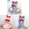Kids Winter Plush Hat With Scarf Integrated For Outdoor Snow Sports