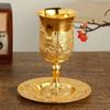 Wijnglazen Embossed Kasteel Legering Gepolijst Vodka Glaasje Sap Likeur Champagne Kelk 300ml Tumbler Feest Bruiloft Mini Drinkgerei