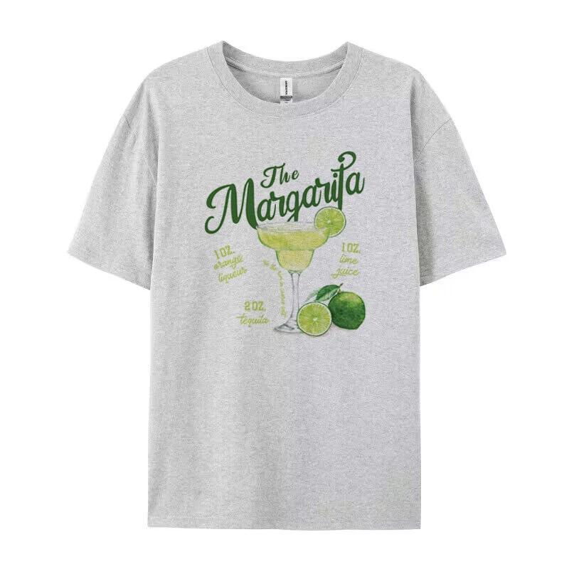 Retro Margarita Cocktail Lover T Shirt Women Short Sleeve Cotton Vintage Drinking Party TShirts Bartender Shirt Unisex Clothing