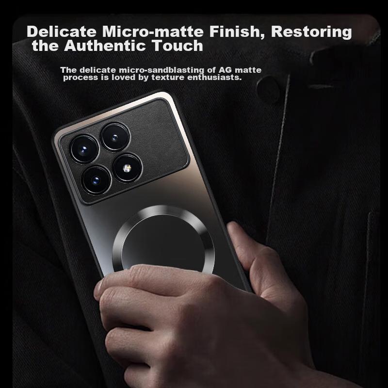 AG MagneticPhone Case for Xiaomi Redmi K70E, Matte Full Coverage Ultra-Thin Shockproof Anti-Fingerprint Case - Graphite Black