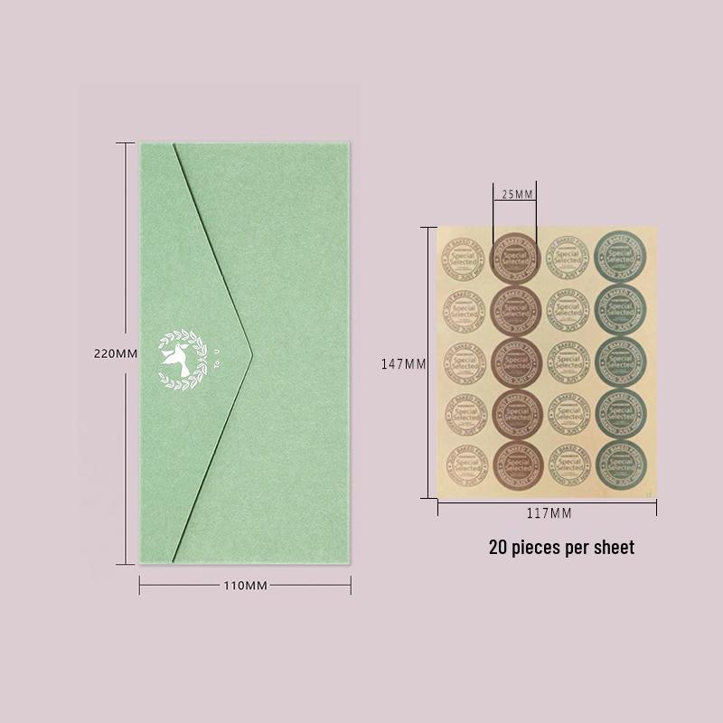 Retro Hot Stamping 5-Piece Envelope & Seal Set for Western-Style Greeting Cards and Qixi Festival Invitations