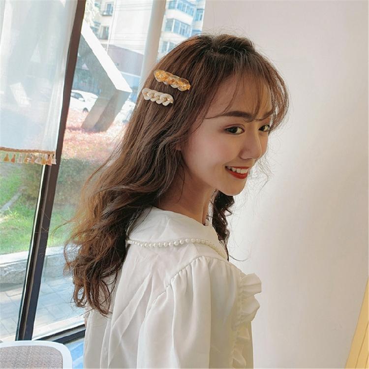 Elegant Chain Barrettes Delicate Pearls Hair Clip for Women Girls Fashionable Hair Ornament Sweet Hairpin