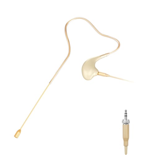 KIMAFUN Headset/Headworn Microphone, Single Earset Earhook Over-Ear Hanging Condenser Microphone, Compatible with Sennheiser Wireless System Bodypack