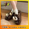 New fashionable and cute cartoon KT cat platform bag heel fluffy shoes women's versatile velvet warm snow cotton shoes