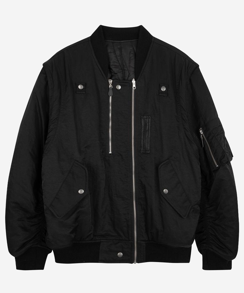Publicifure Washed Nylon Ma1 Bomber Jacket_Black