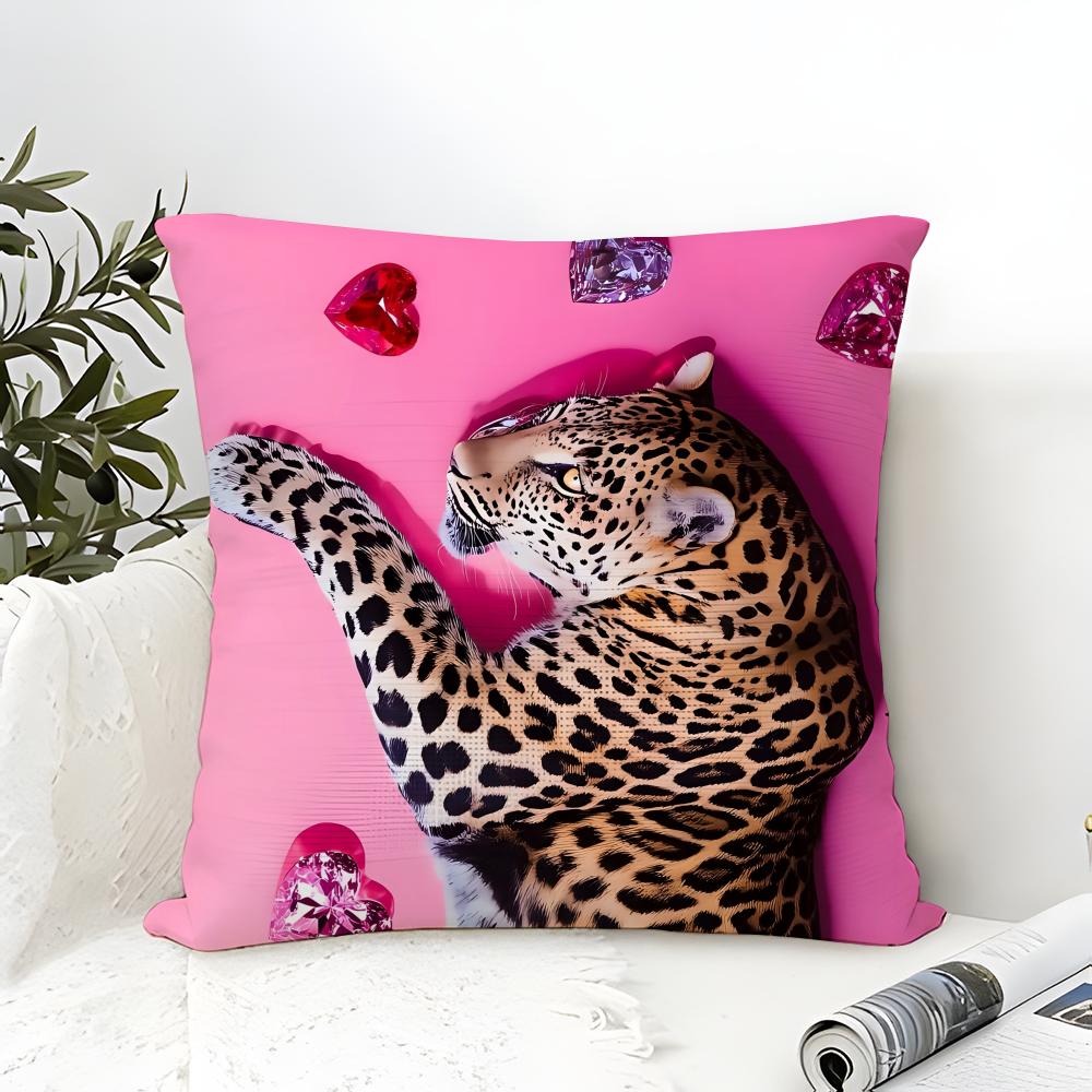 Naturally Beautiful Wild Leopard 1 Pillow Case Linen Pillow Case Sofa Home Decor Cushion Cover Cushion Cove