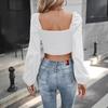 Spicy Girl Puff Sleeve Cut-Out Slim Fit Top - Spring/Summer Collection