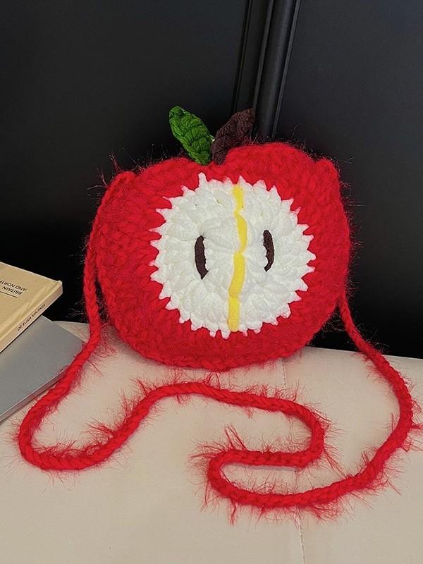 Christmas Tree Knitted Shoulder Bag With Phone Pocket For Holiday Style