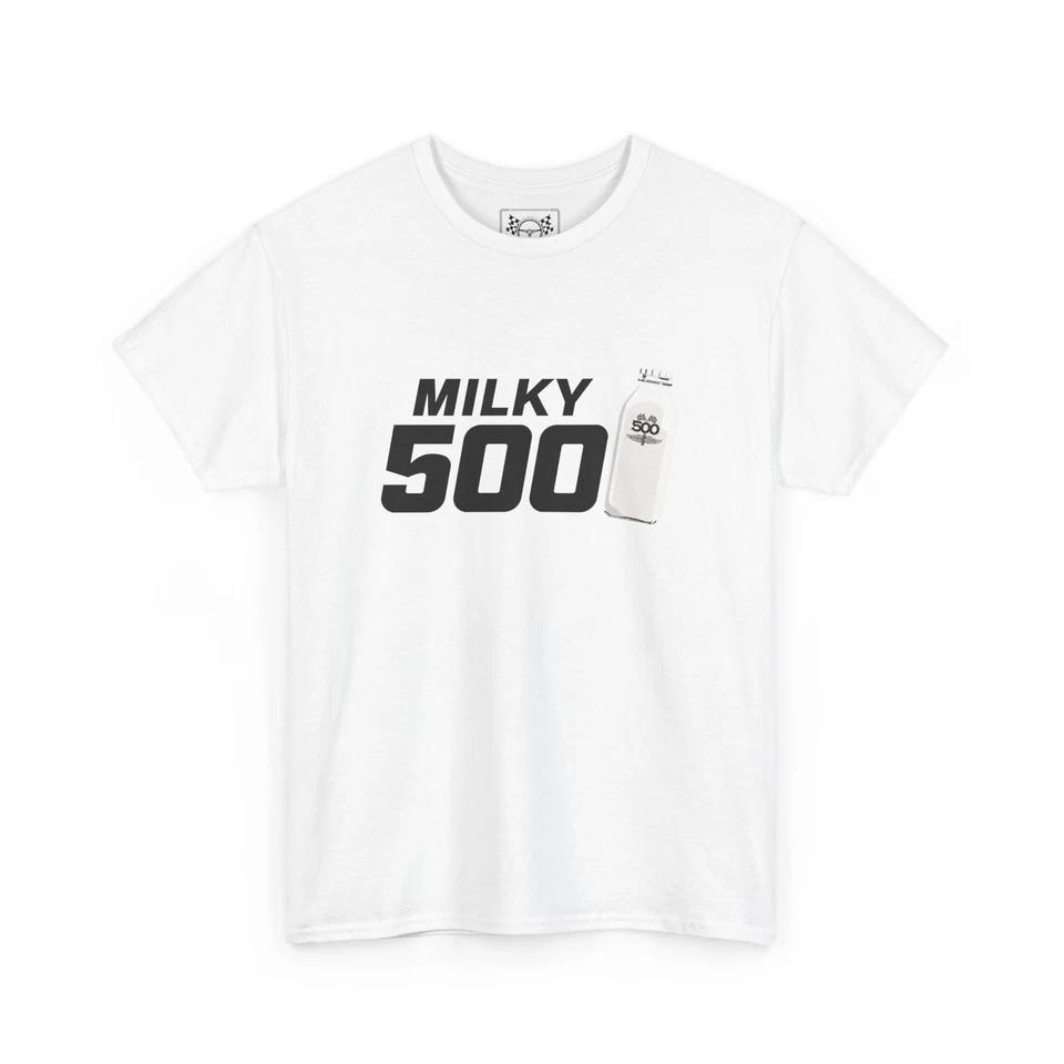 Milky 500 Indianapolis Fun Design T-Shirt - Indy Racing Tee - Motorsport Gift 4XL