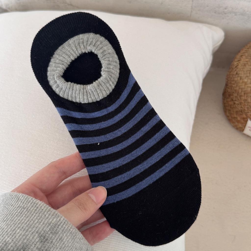 Summer Striped Boat Socks Elastic Luokou Anti-Drop And Dongdaemun Casual Socks