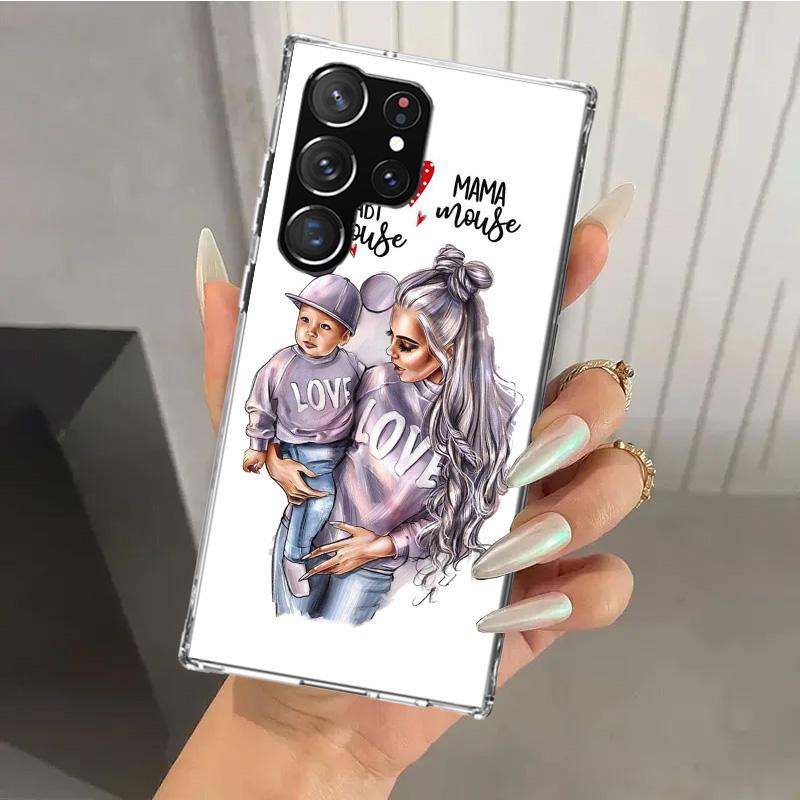 Baby Mom Girls Phone Case for Samsung Galaxy S26 S24 S23 Ultra S25 Edge S22 S21 Plus S20 FE + Soft Print Shell Funda Galaxy S25
