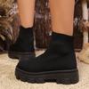 Fashion Fashion Knitting Platform Boots for Women Autumn Winter High Top Casual Socks Shoes Woman Thick Sole Non Slip Ankle Botas Mujer