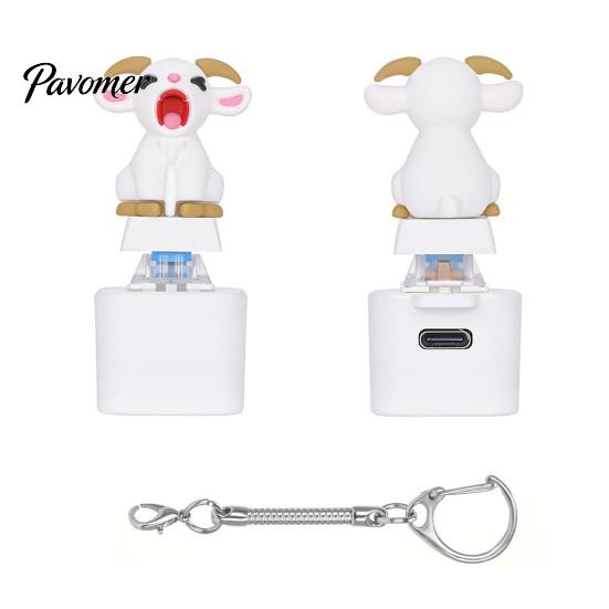 Animal Decompression Keychain 1/2/3Pcs Screaming Goat Keyboard Fidget Toy, Rechargeable Sheep Finger Clicker Toy with Light Sound, Push Button Stress