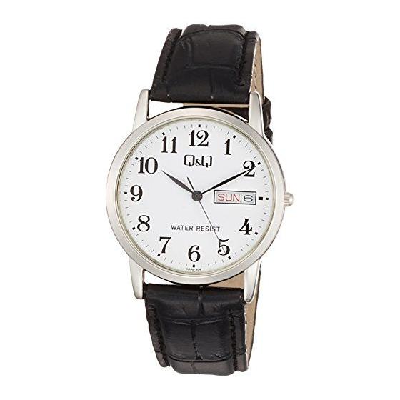 [Citizen QQ] Watch Analog Waterproof Date Day of the Week Leather Strap A206-3