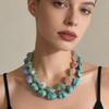 Multi-color Short Necklace Simple Choker Fashionable Exaggerated Beaded Necklace  for Women Girls