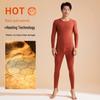 Juyitang Men's Black & Gold Thermal Underwear Set - Warm, Thickened Autumn/Winter Top and Pants
