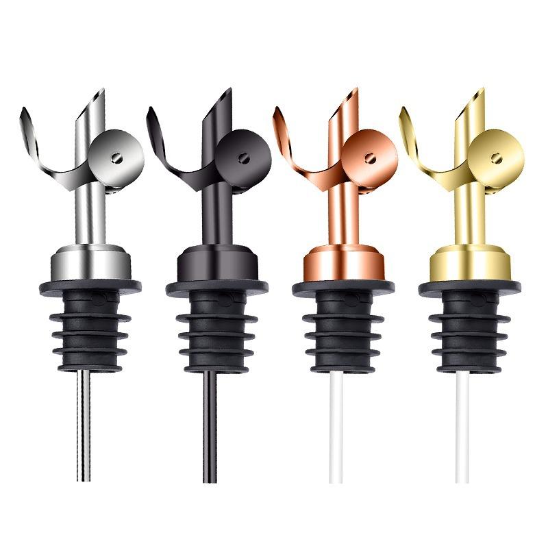 1Pc Stainless Steel Wine Pourer with Lid, Automatic Opening and Closing Cap