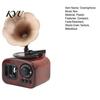Retro Desktop Ausstellungsstück Mini Grammophon Spieluhr Ornament, Vintage Holzmaserung Phonograph Form Sammlerfigur Box, Dekoration für Café
