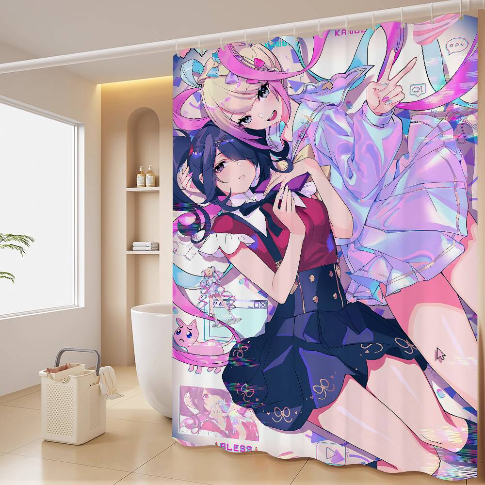 Needy-Girl Overdose Shower Curtain Bath Curtain Print Polyester Fabric Waterproof Bathroom Curtains With Hooks Bath Screen
