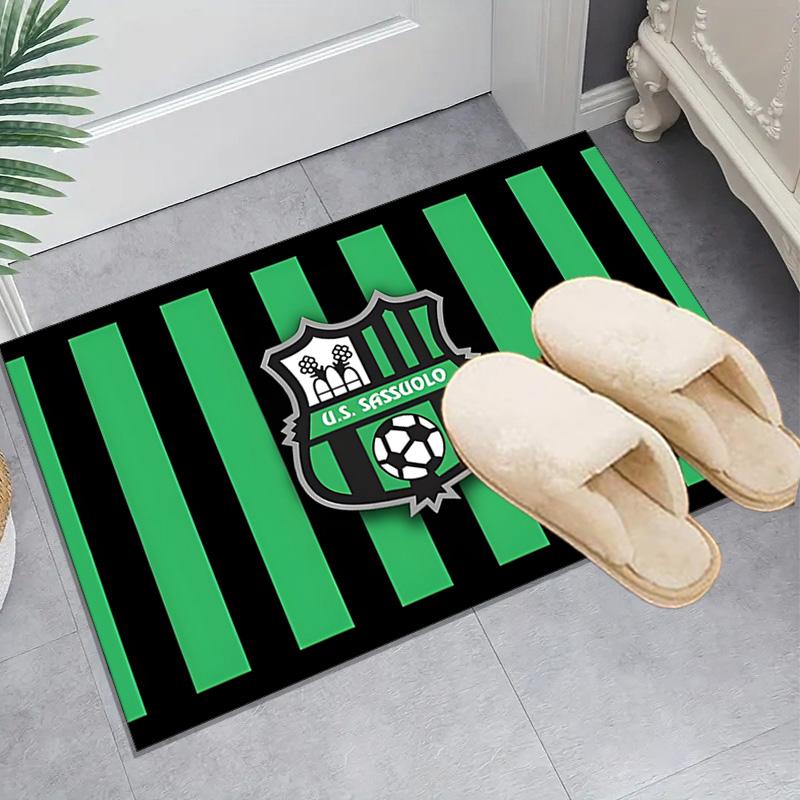 1PC Sassuolo Football Crest Design Floor Mat for Living Room, Game Rooms, Office, Bedroom, Office Floor Mat Playful Design, Christmas fan gifts
