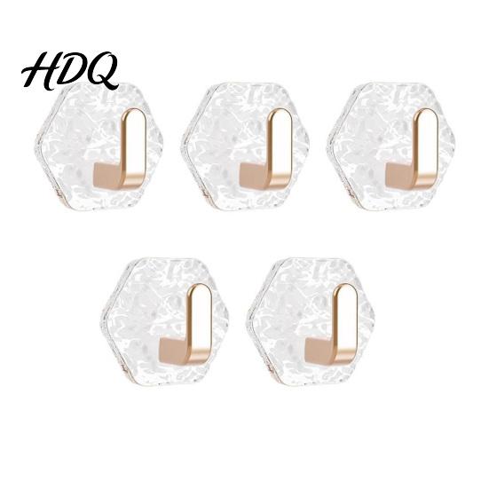 Hexagon Shape Hooks Hexagonal Self Adhesive Hooks Water Ripple Pattern Design Waterproof