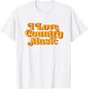 Vintage I Love Country Music Southern Funny Retro 70's T-Shirt
