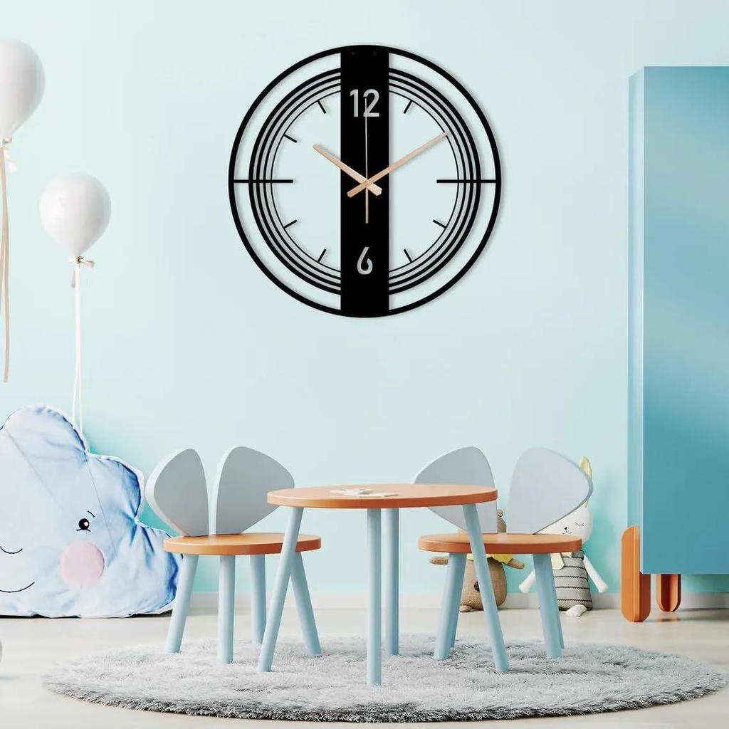 Analog väggklocka i metall för vardagsrum, sovrum, kontor, kök, hem och hall | Antik, snygg, stor storlek, modern väggklocka för heminredning (60 cm)