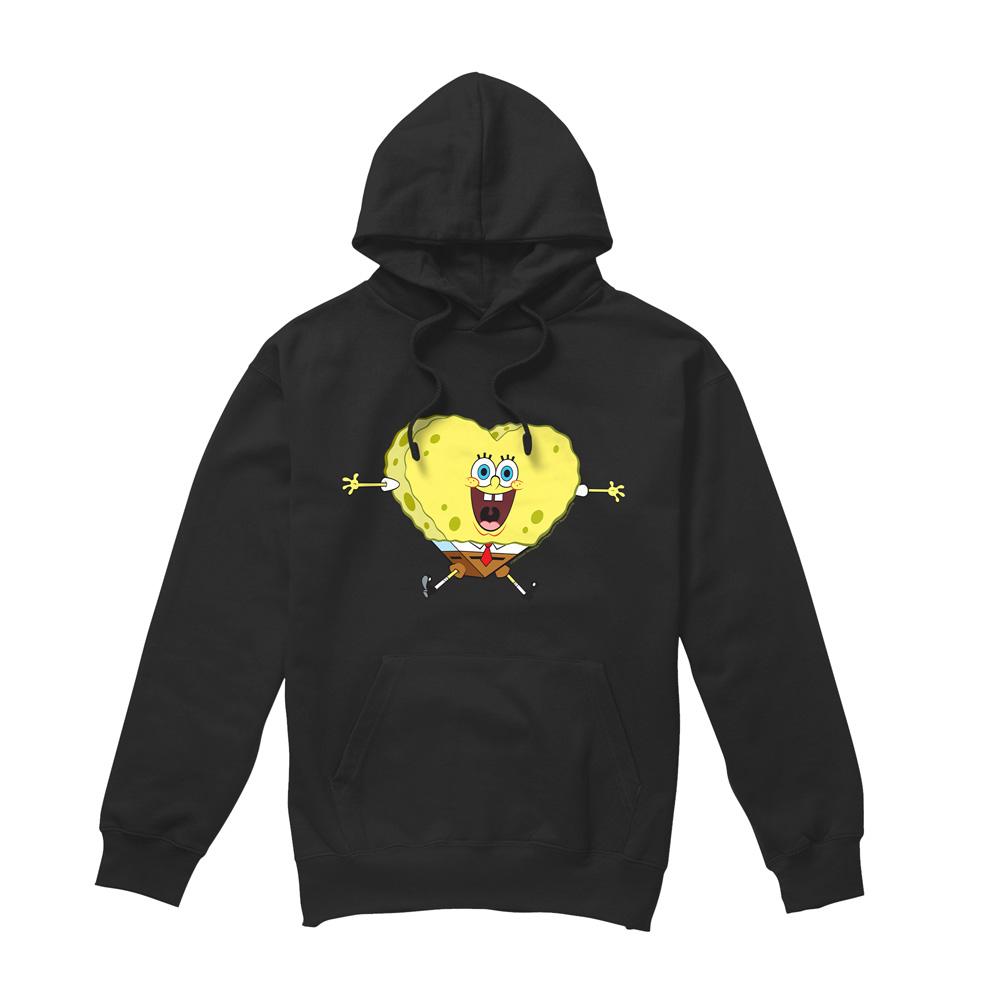 SpongeBob SquarePants Mens Heart-Shaped Sponge Valentine`s Day Hoodie