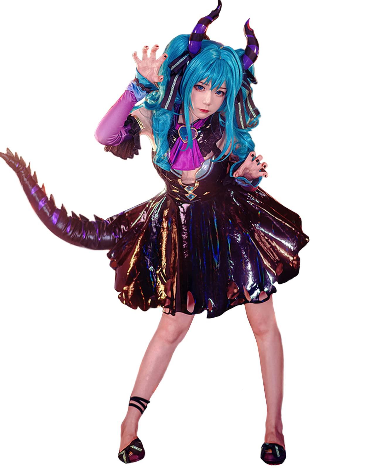 

[Milky Time] Hatsune Miku Cosplay One Piece Leather Devil Villain