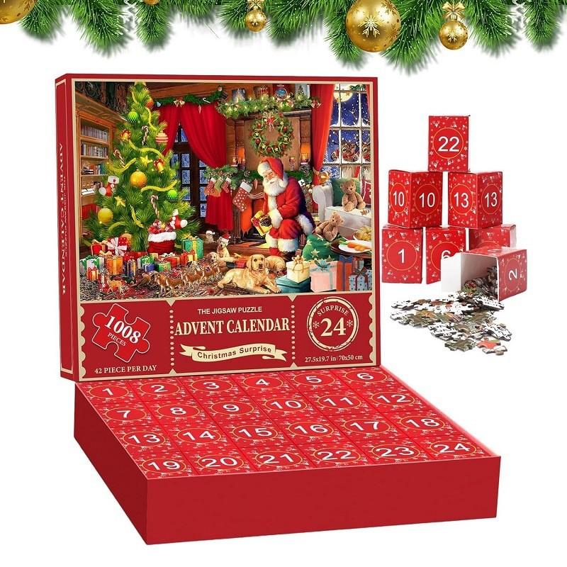 Jigsaw Christmas Puzzle Advent Calendar Puzzle Blind Box Toy Holiday Countdown