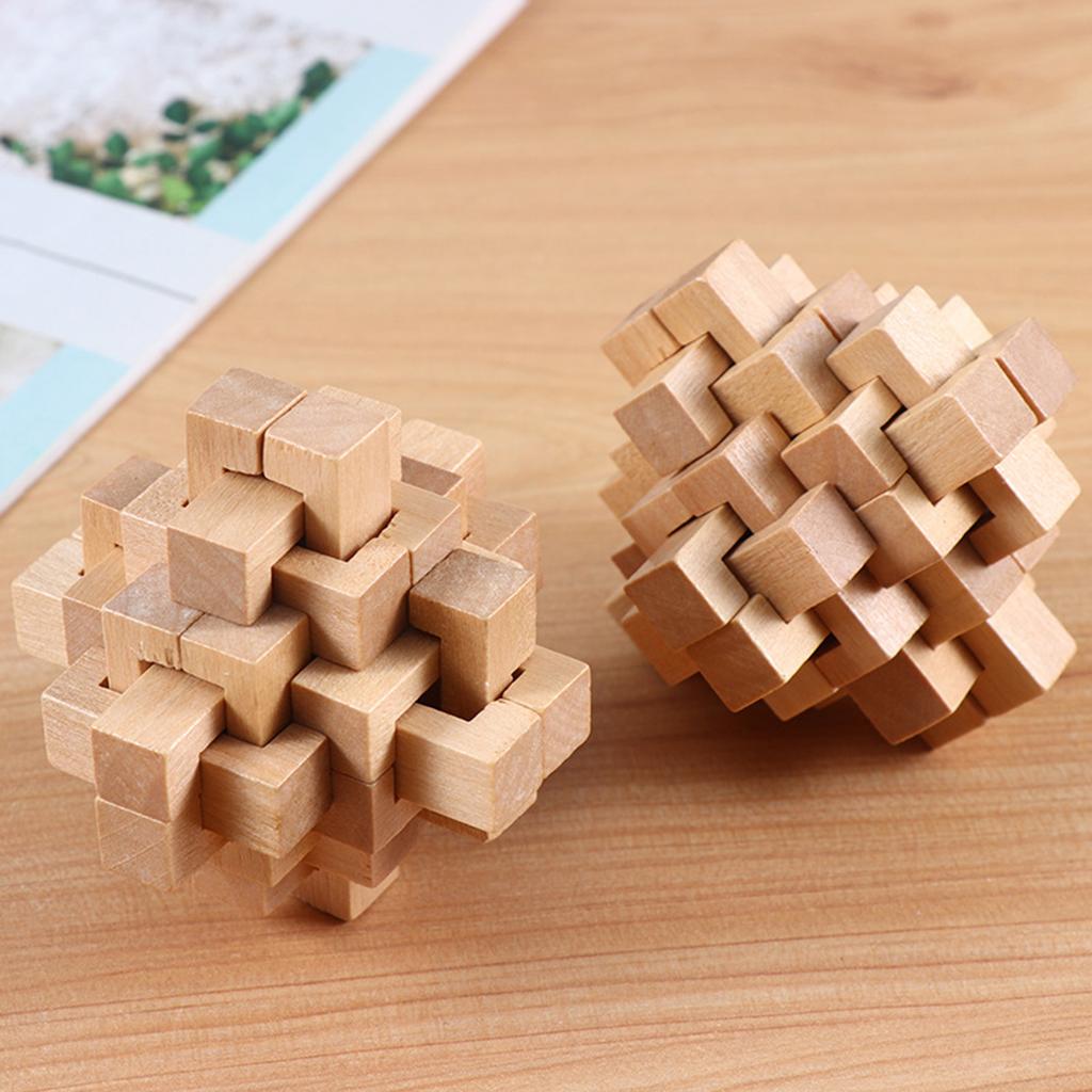 1pc-Wooden Kongming Lock Puzzle Toys - Enhances Cognitive Ability, and Boosts Creativity - Ideal for Learning and Entertainment