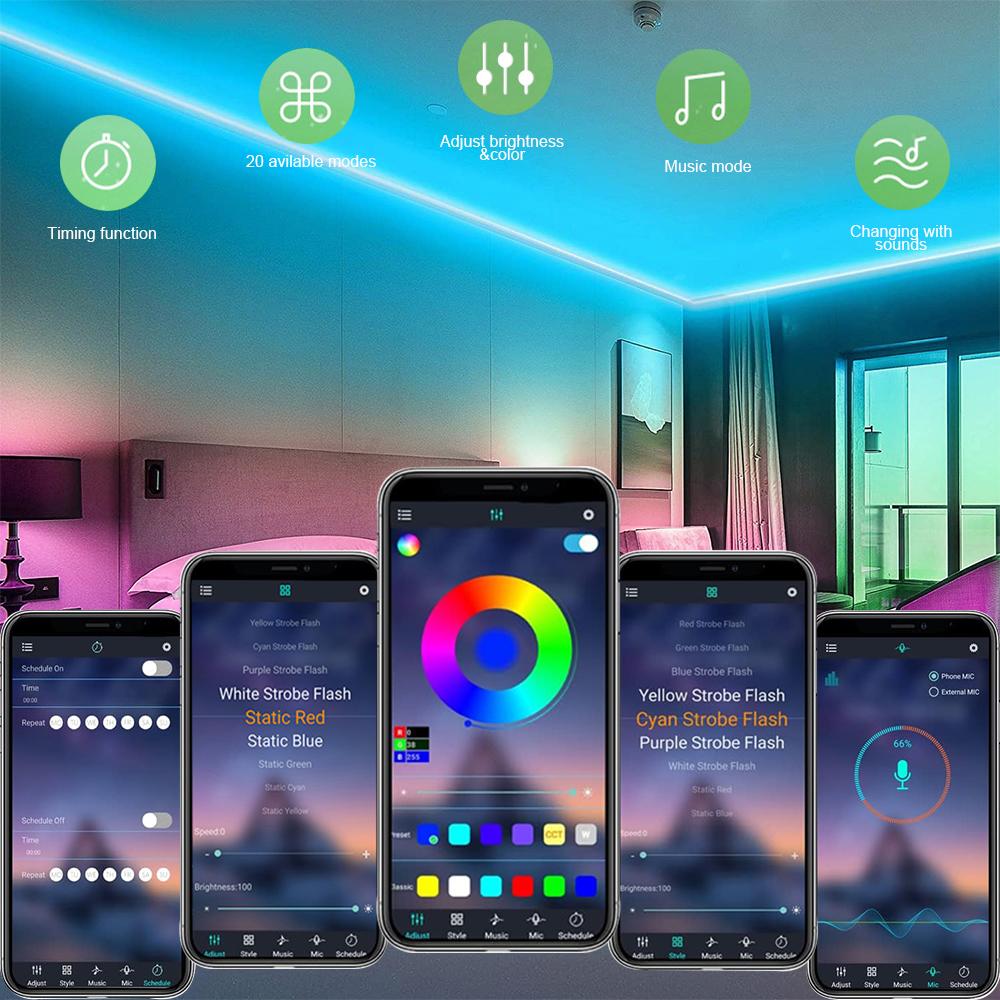 12V Wifi Bluetooth RGB COB LED Strip Remote Control 44key 24key Power Kit 840LED/m Flexible Light Tape Home Decoration 1 2 Rolls