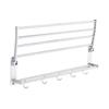 40/50/60cm Space Aluminum Double Towel Rack With 5 Hooks Foldable Towel Kitchen Bathroom Shelves