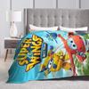 Super Wings Cartoon Flannel Blanket Car Robot Funny Throw Blanket for  Sofa Bedding Lounge 150*125cm Rug Piece,
