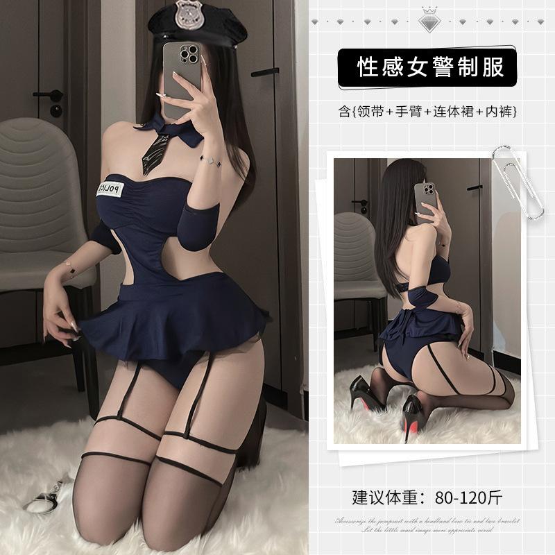 Sexy Lingerie Hot Policewoman Uniform Cosplay Stewardess Sexy Perspective Navy Seduction