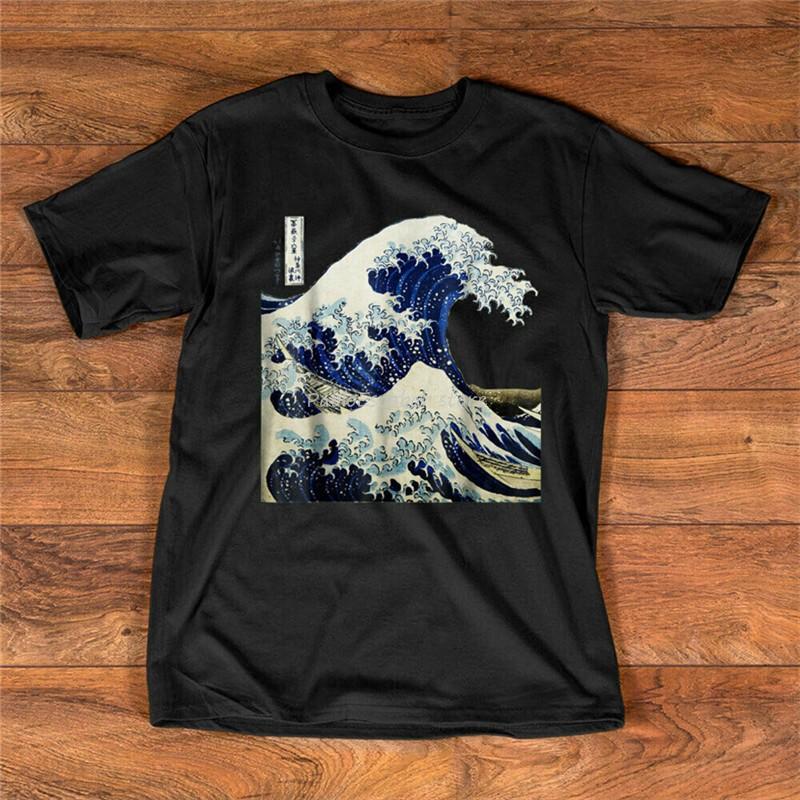 Kanagawa Japanese The Great Wave T Shirt Vintage Graphic Tee Shirt men summer t-shirt brand tops men o-neck brand teeshirt