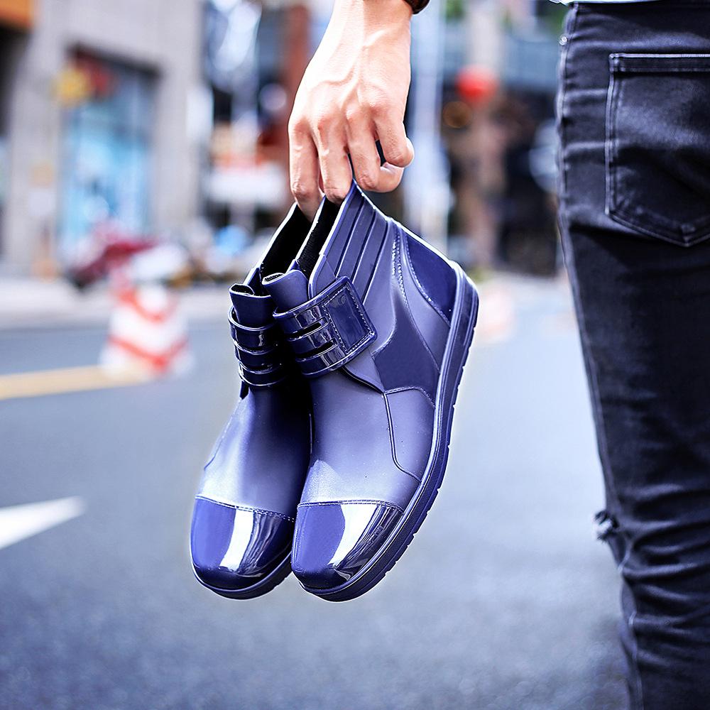 Botas de chuva curtas masculinas antiderrapantes à prova d'água sapatos de borracha moda zapatos de hombre botas masculinas botas de trabalho 2024