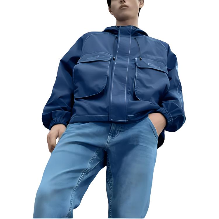25 Mall Style New Comfortable Version Hooded Long Sleeve Jacket Men Jackets Dark-Blue LMT010102204586A05179