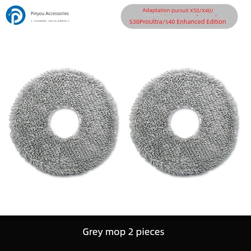 

Applicable to X50/X40/S30pro Ultra/S40/S50 Sweeper Accessories Mop Consumables Dust Collection Bag 2 Pieces of Gray Mop