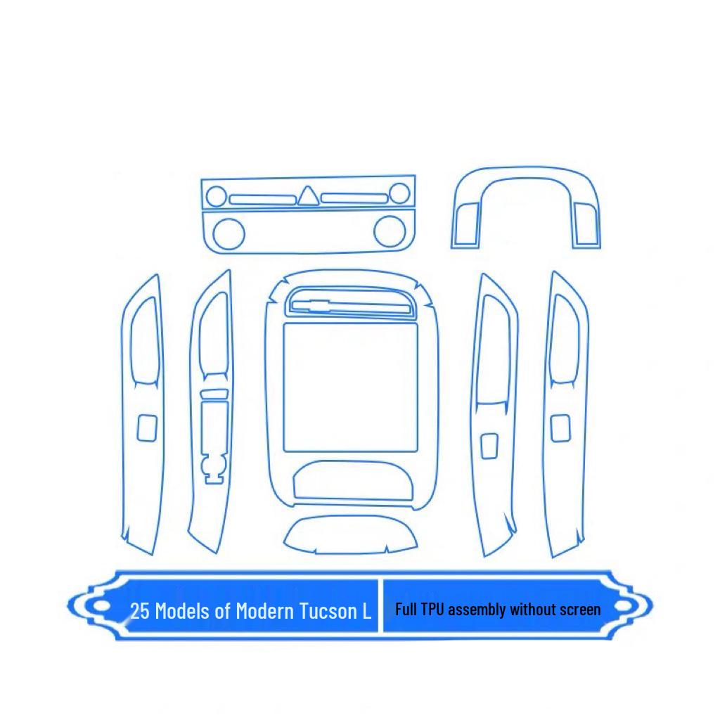 Compatible with 25 Hyundai Tucson L Models: Center Console, Air Conditioning, Interior Protection Film, and Navigation Screen Decor.